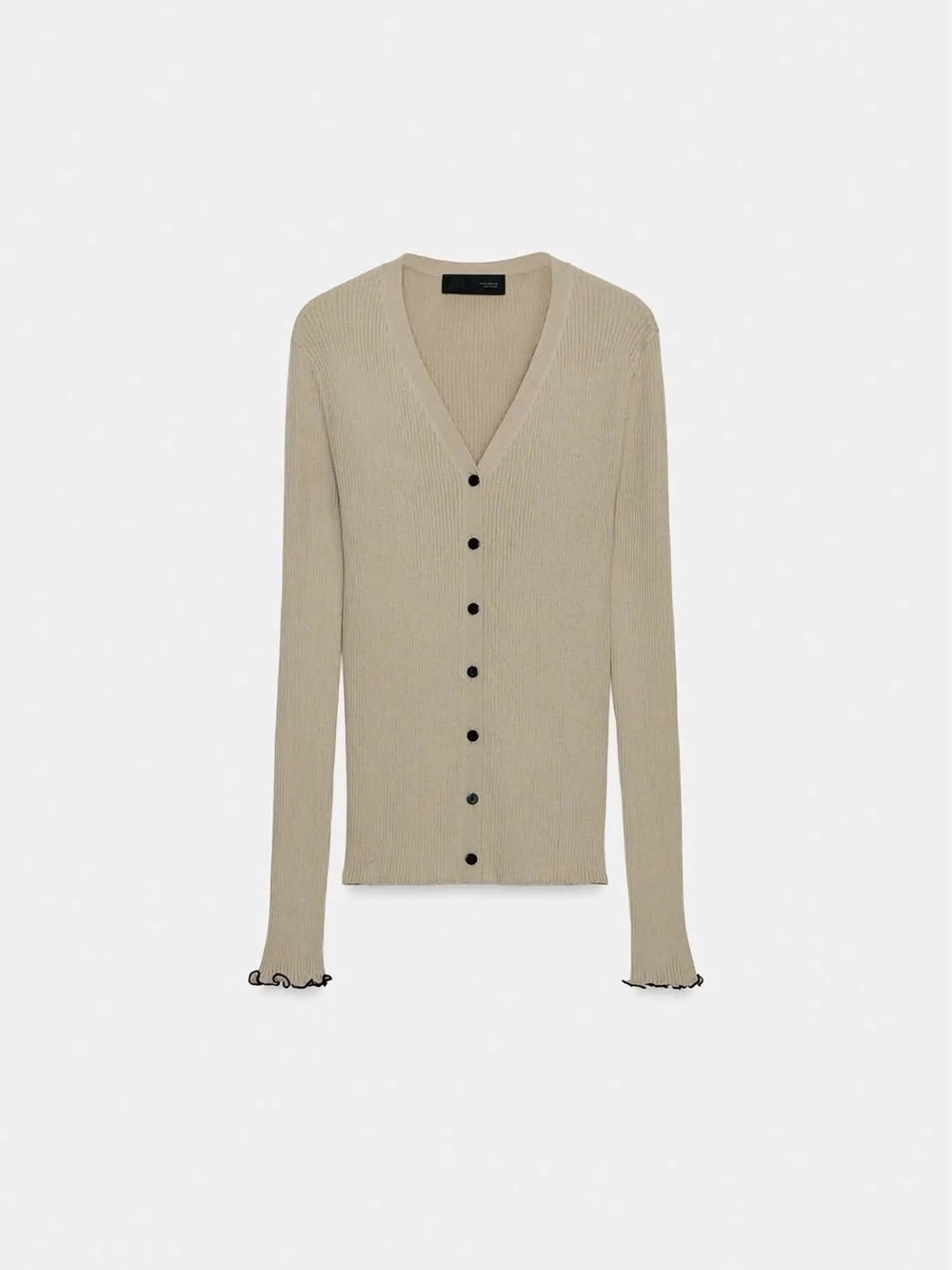 Zara contrast Rib cardigan - Picture 6 of 8